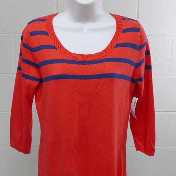 NEW NWT OLD NAVY lightweight sweater dress striped red size SMALL Petite - Picture 2 of 7